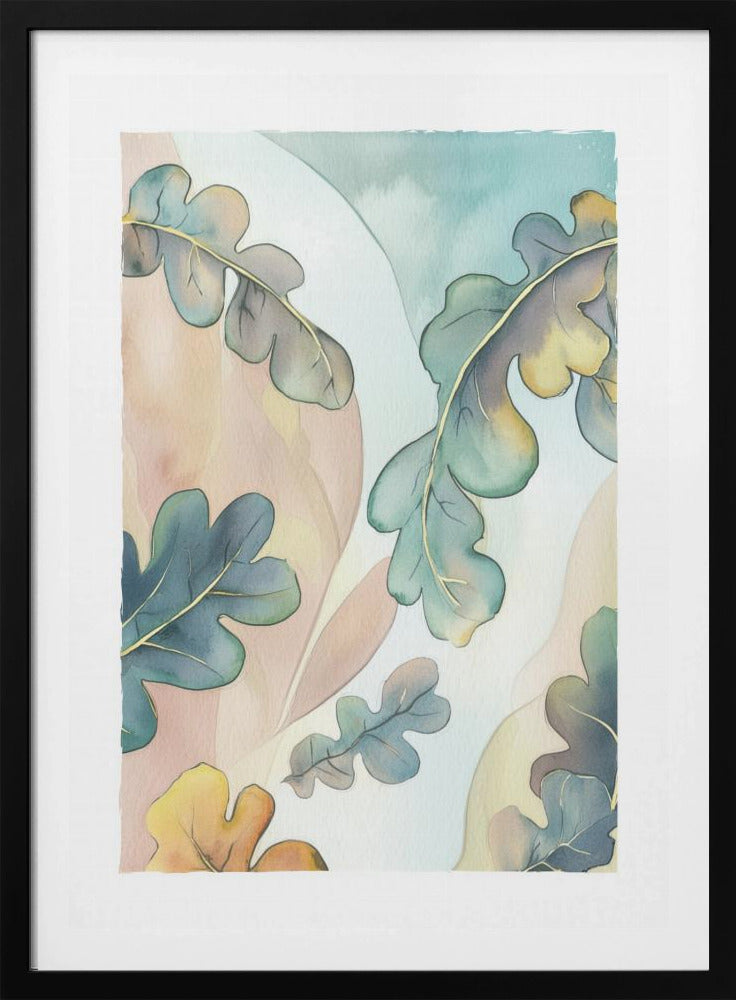 Watercolor Oak Leafs | Poster