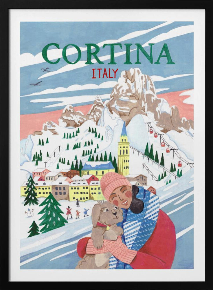 Travel Poster Woman in Cortina, Italy | Poster