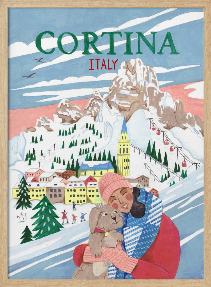 Travel Poster Woman in Cortina, Italy | Poster