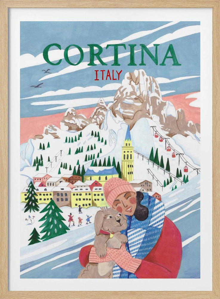 Travel Poster Woman in Cortina, Italy | Poster