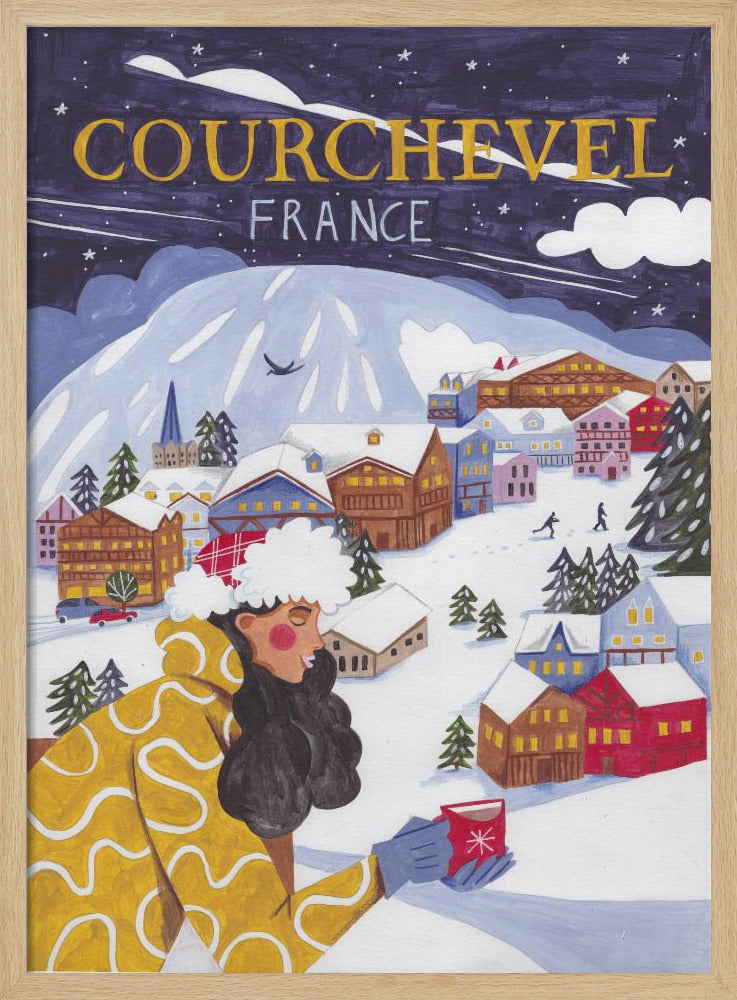 Travel Poster woman in France, Courchevel | Poster