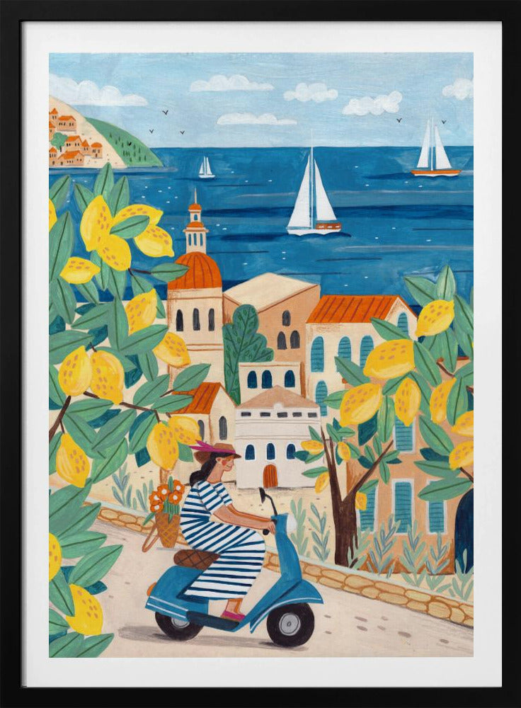 Travel poster woman on the Amalfi coast, Italy | Poster