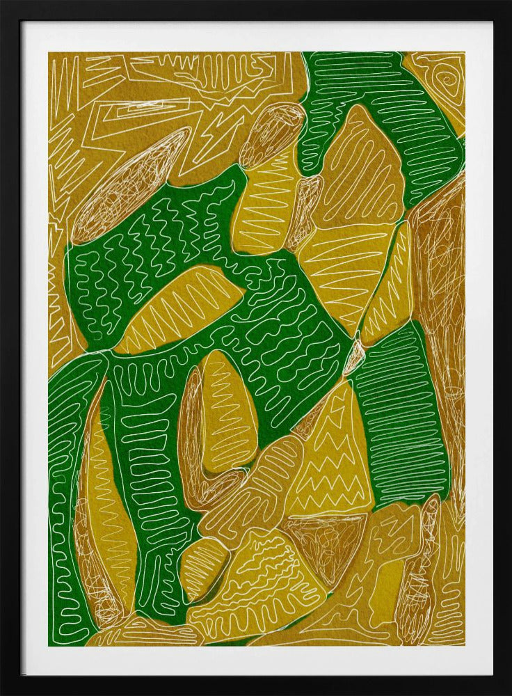 Gold and green abstract | Poster