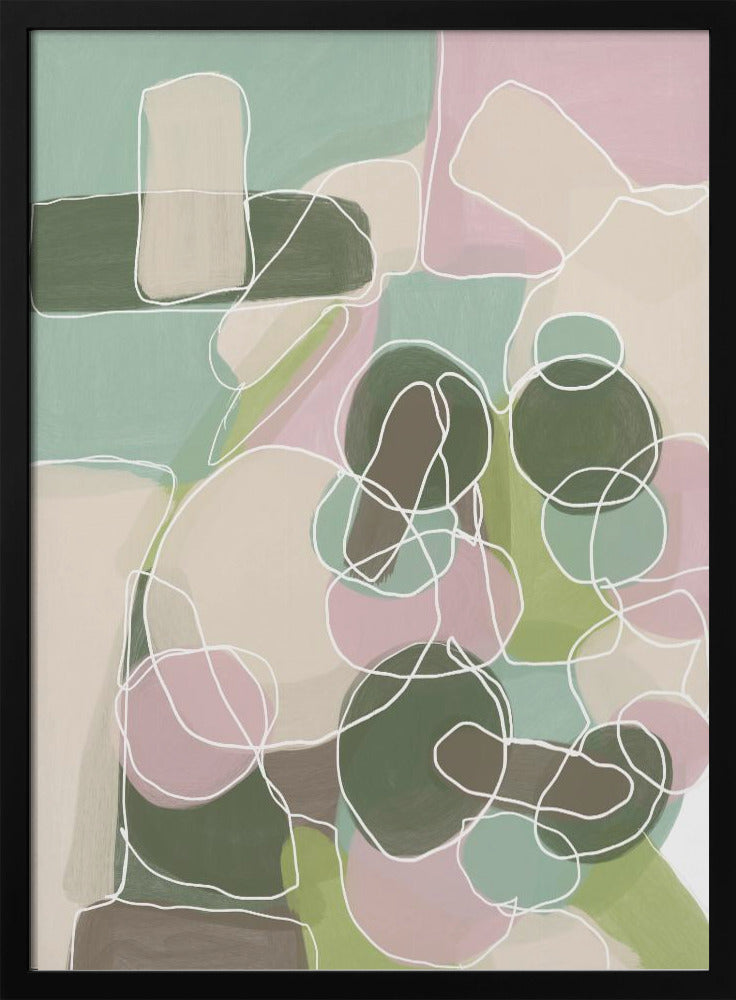 Abstract Green and Pink | Poster