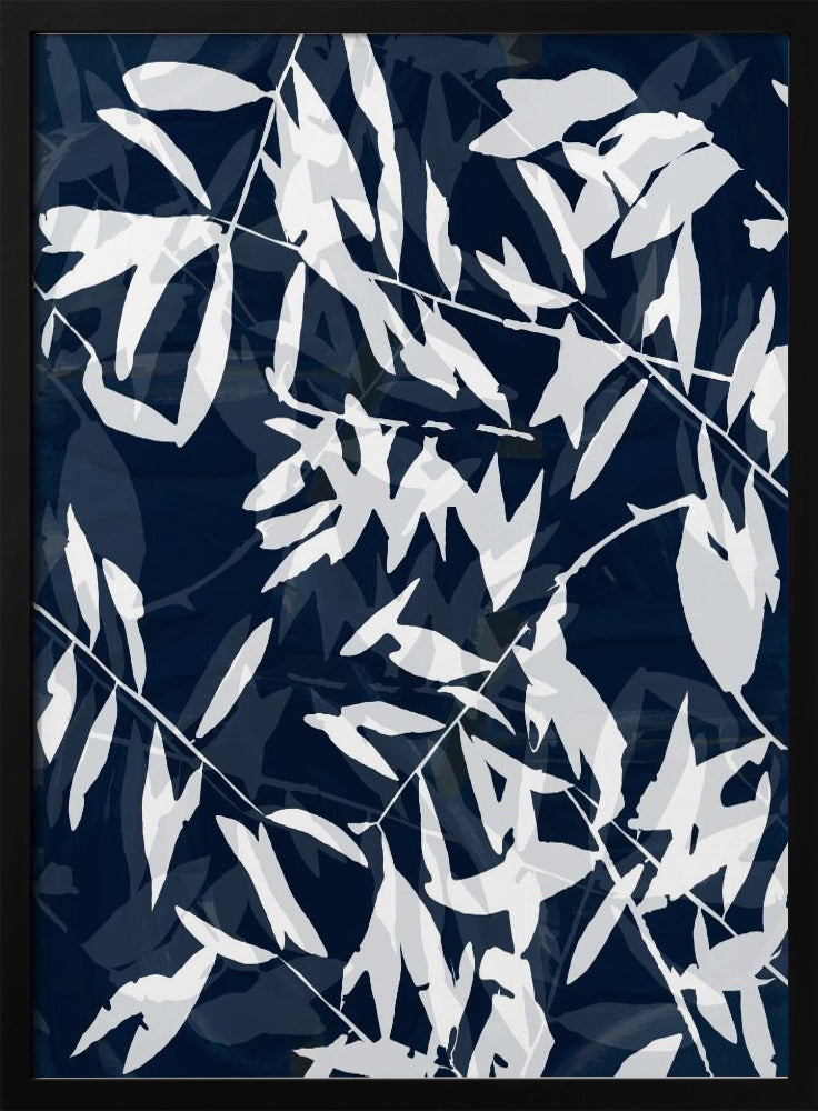 Navy White Bamboo 1 | Poster