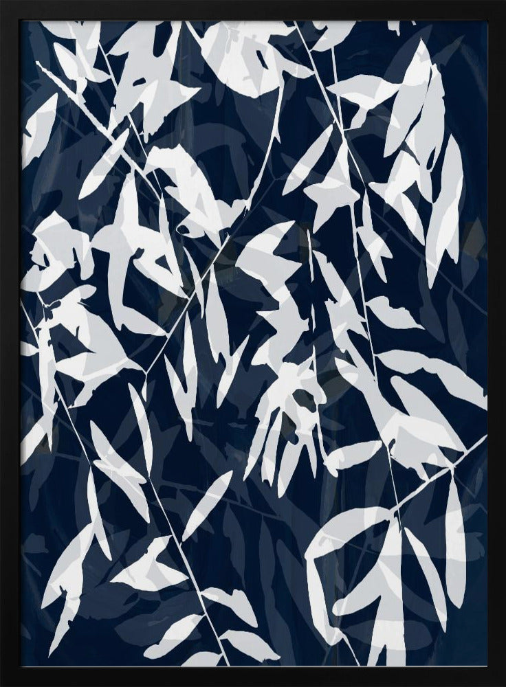 Navy White Bamboo 2 | Poster