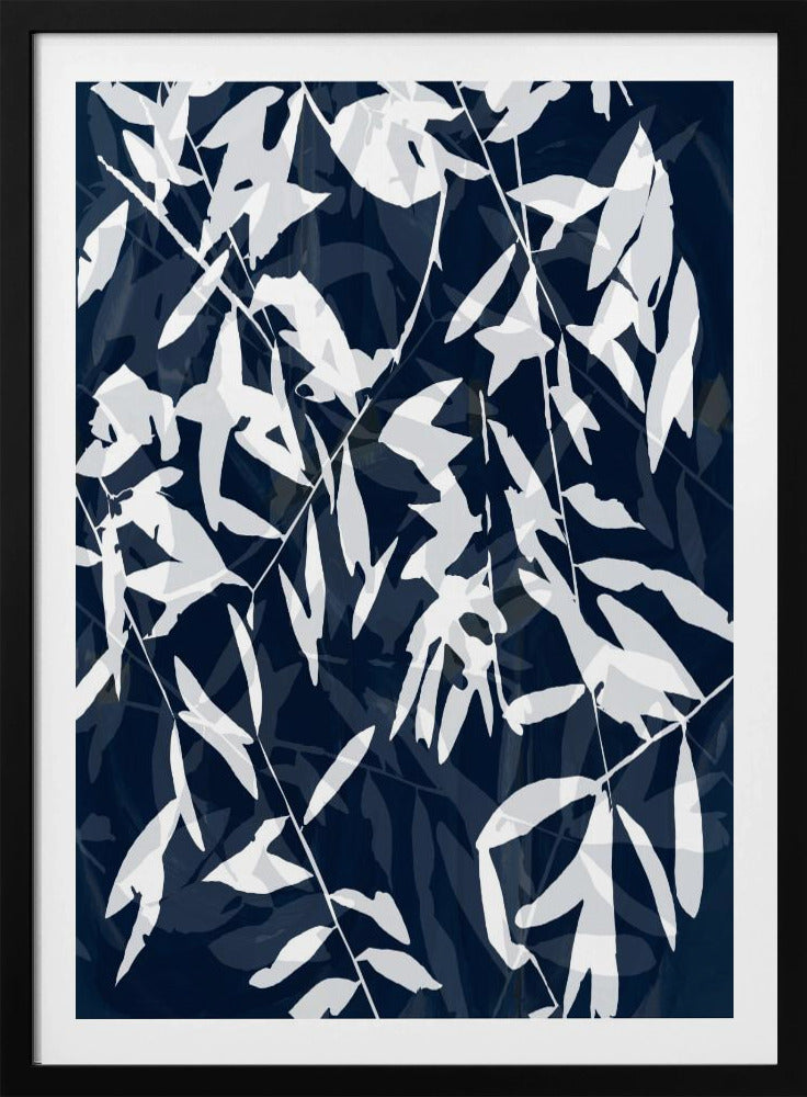 Navy White Bamboo 2 | Poster