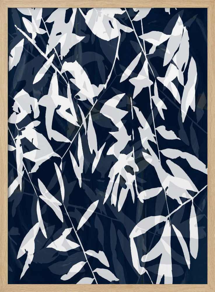 Navy White Bamboo 2 | Poster