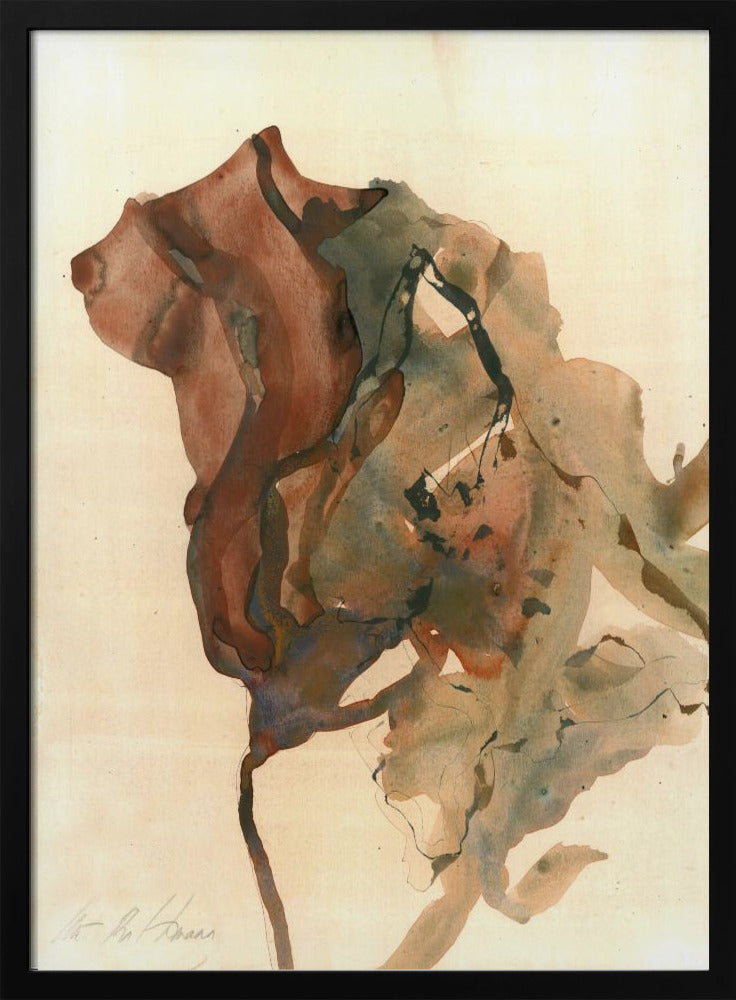 Organic Shapes in Earthy Tones of Brown and Green | Poster