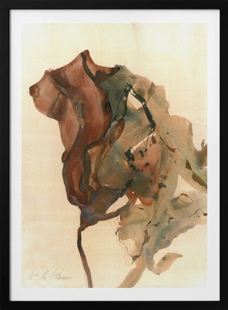 Organic Shapes in Earthy Tones of Brown and Green | Poster