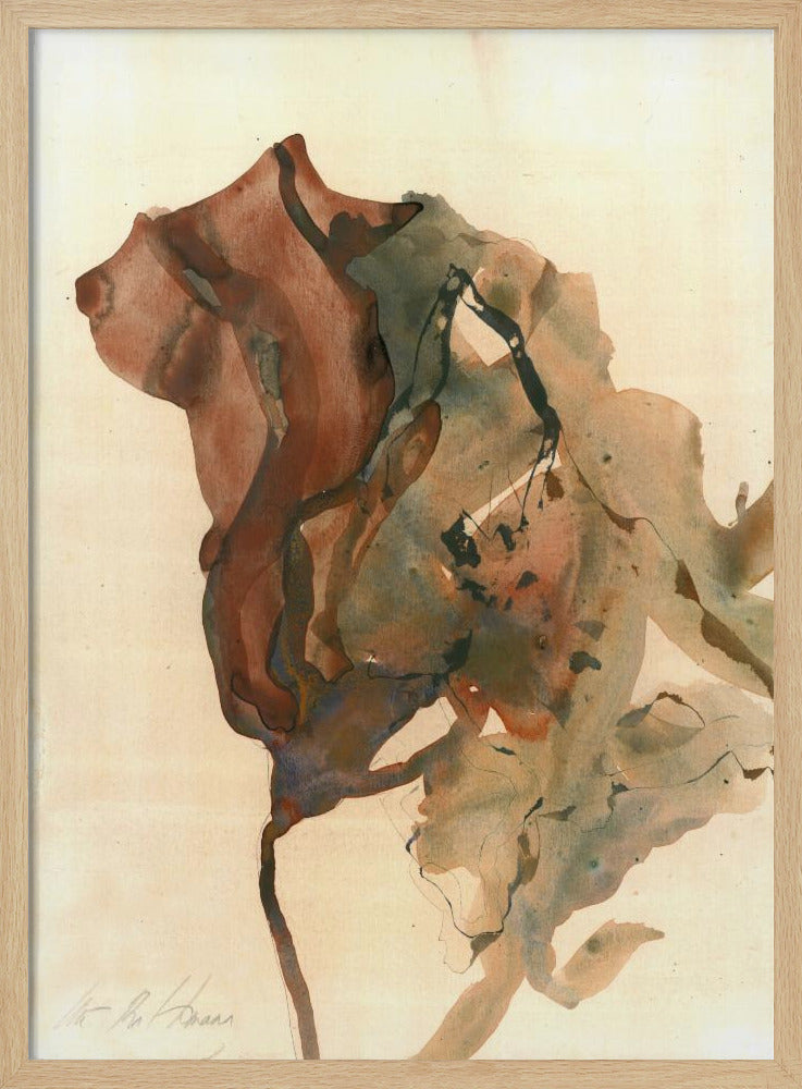 Organic Shapes in Earthy Tones of Brown and Green | Poster