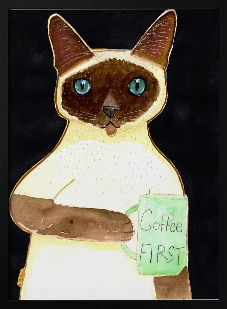 coffee cat 2 Siamese | Poster