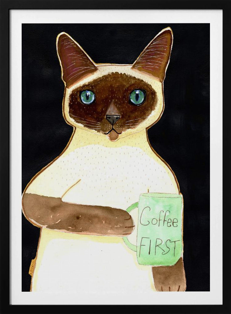 coffee cat 2 Siamese | Poster