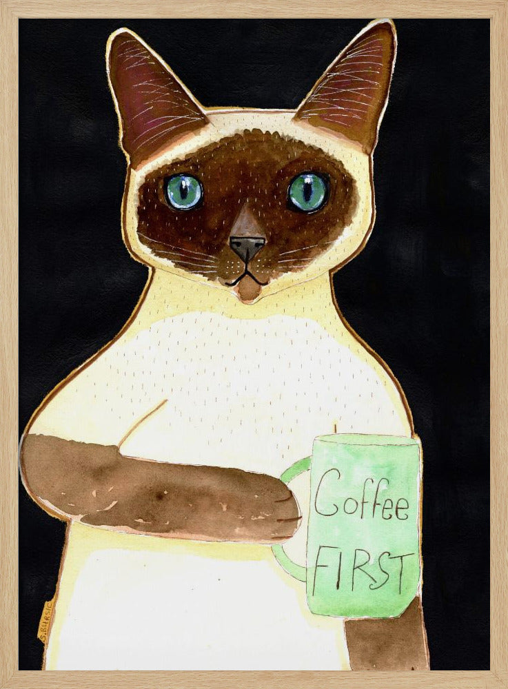 coffee cat 2 Siamese | Poster