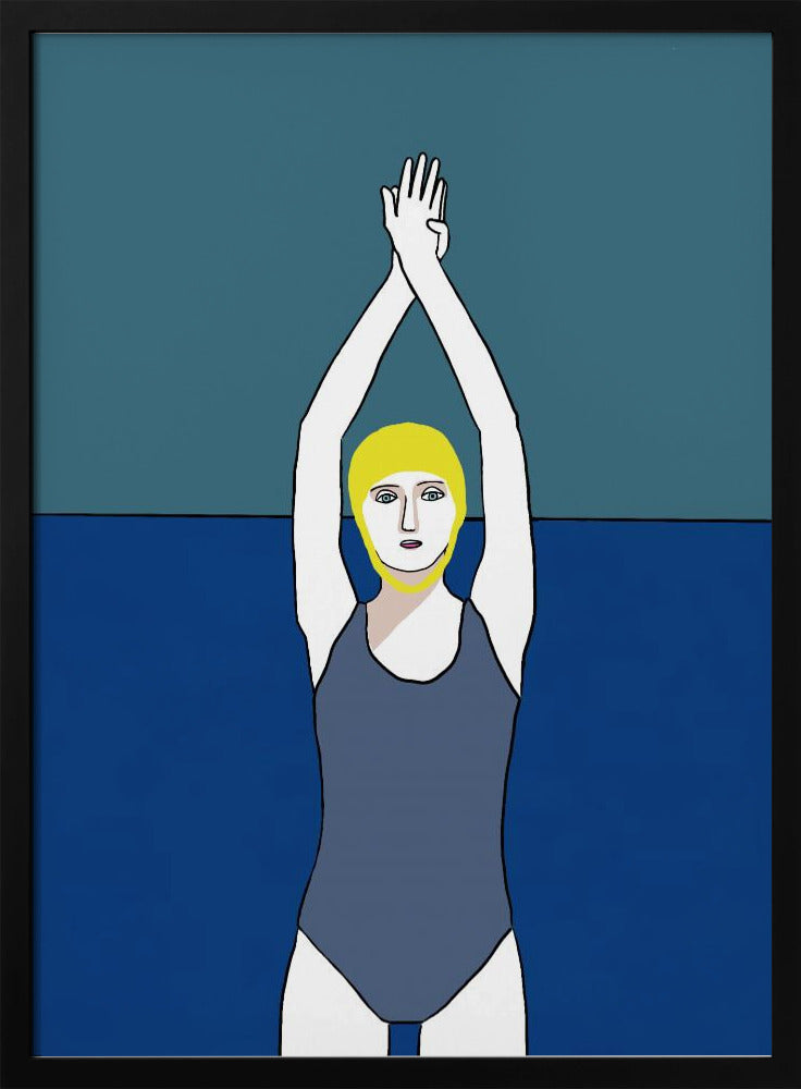 Swimmer with Yellow Cap | Poster