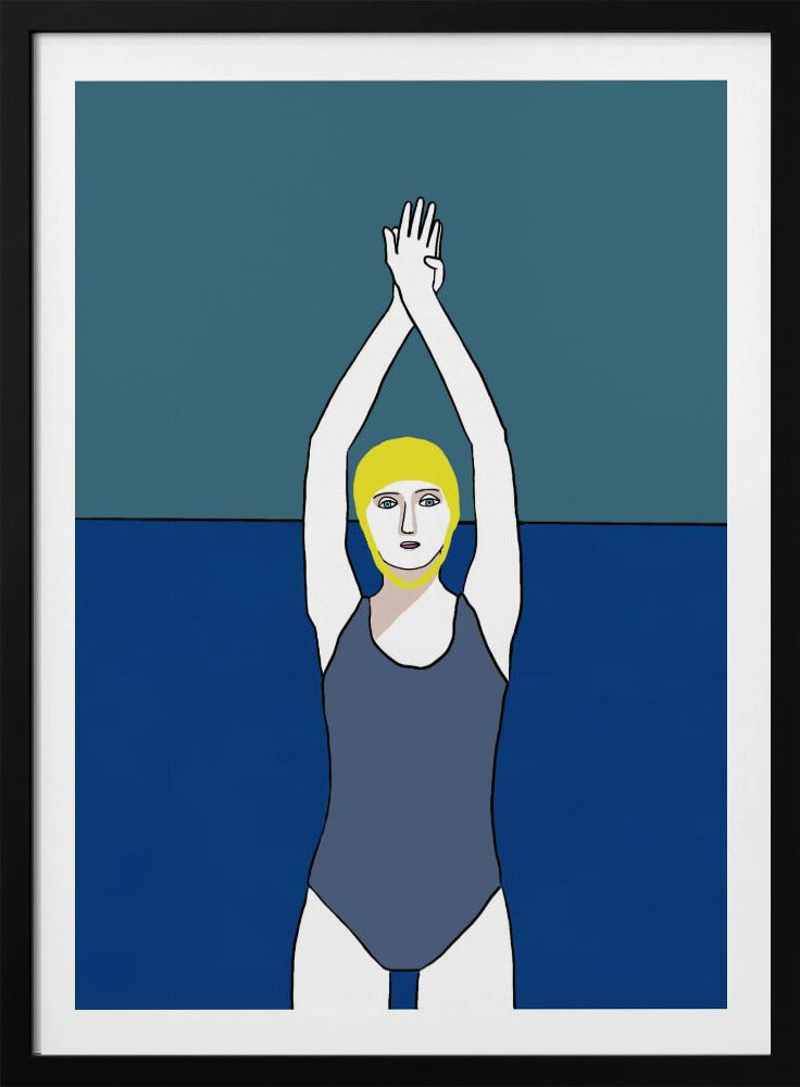 Swimmer with Yellow Cap | Poster