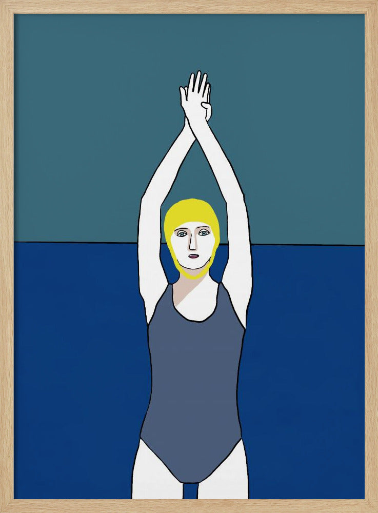 Swimmer with Yellow Cap | Poster