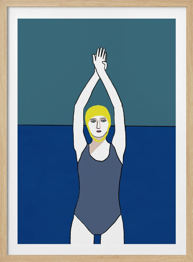 Swimmer with Yellow Cap | Poster