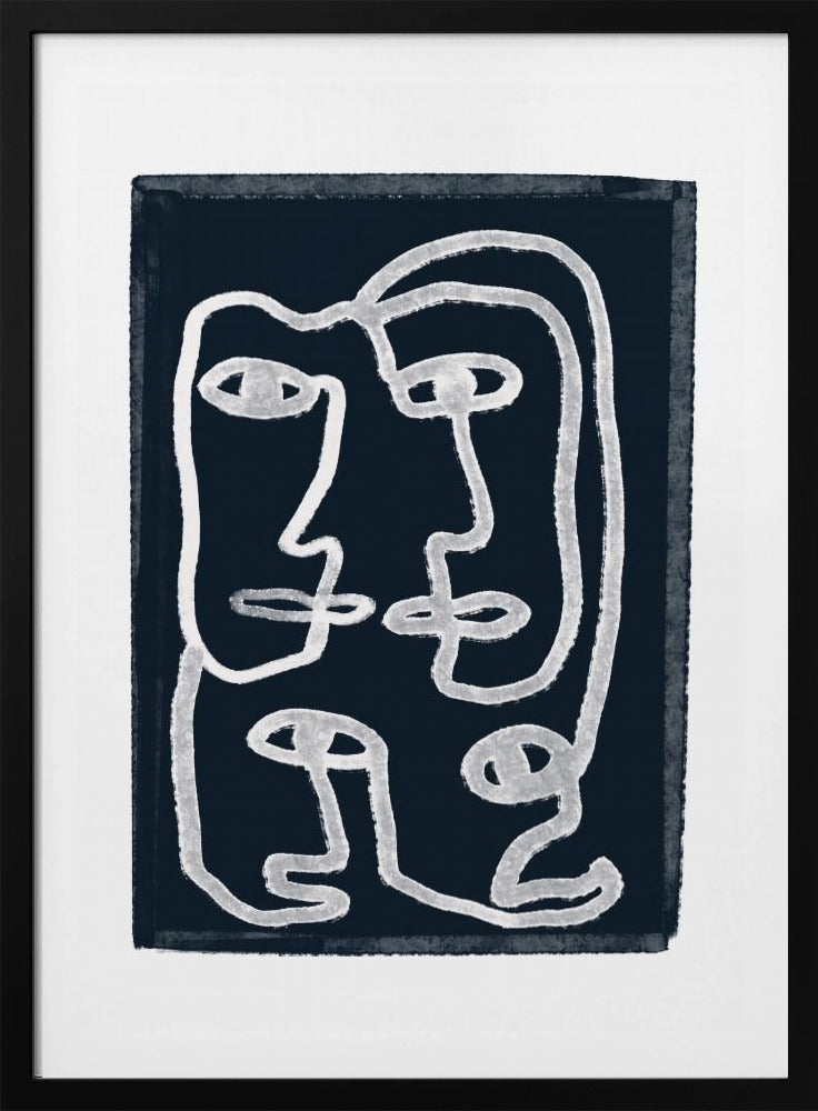 Navy Abstract People | Poster