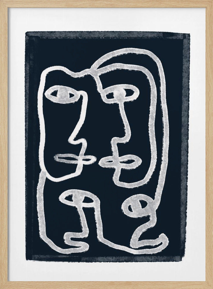 Navy Abstract People | Poster
