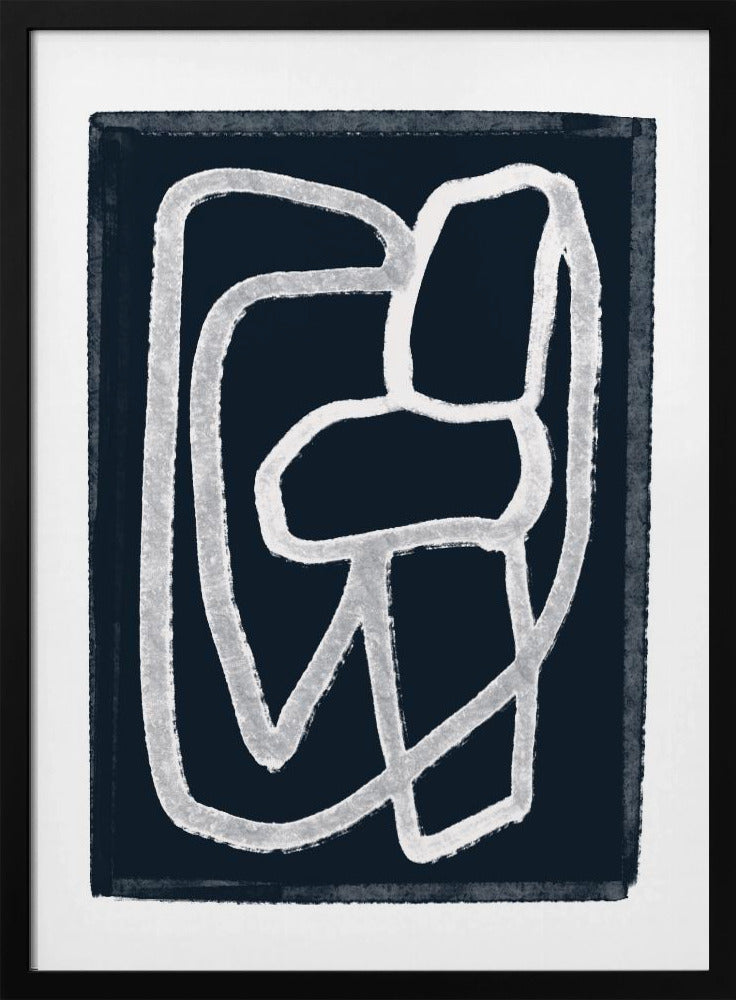Navy Abstract Lines | Poster