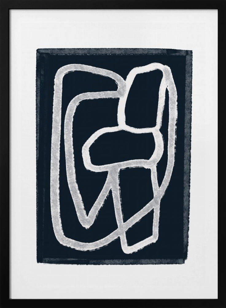 Navy Abstract Lines | Poster