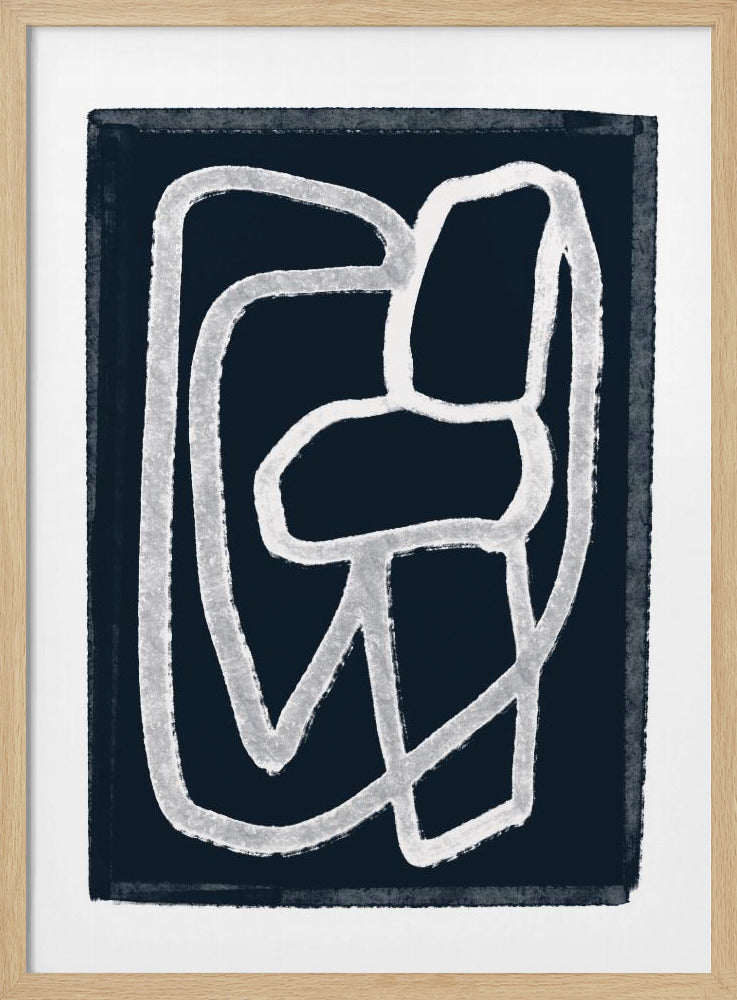 Navy Abstract Lines | Poster