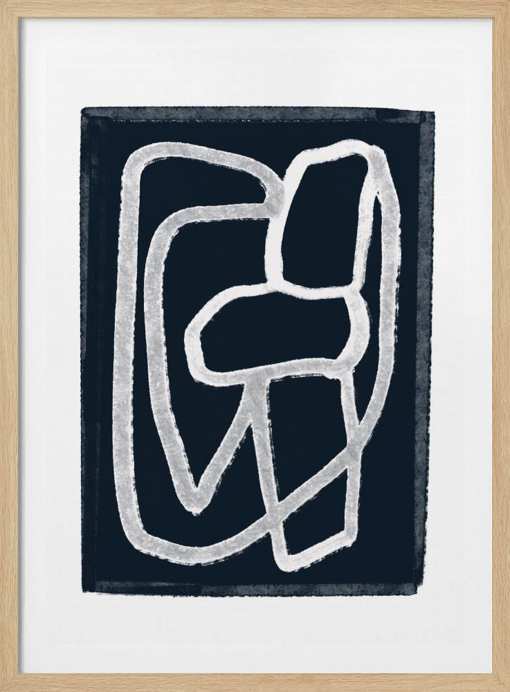 Navy Abstract Lines | Poster