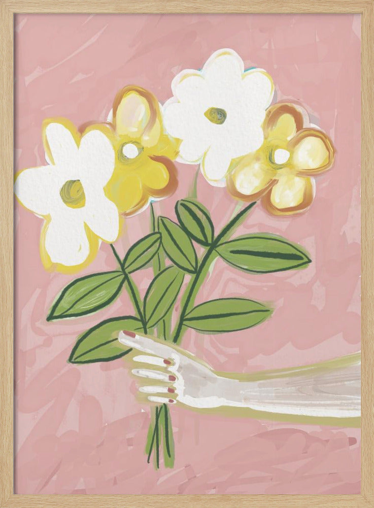 Bunch of Flowers Pink and Yellow | Poster