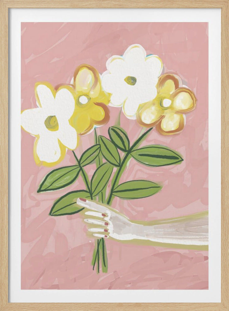 Bunch of Flowers Pink and Yellow | Poster