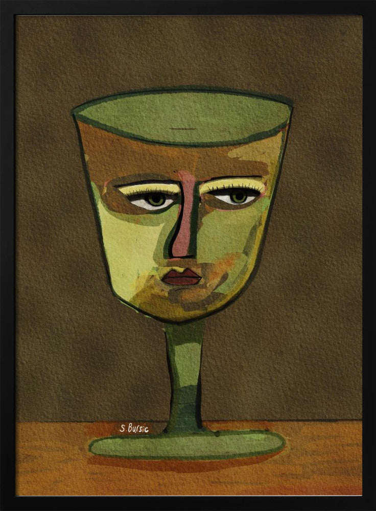 Wine Glass LADY brown | Poster