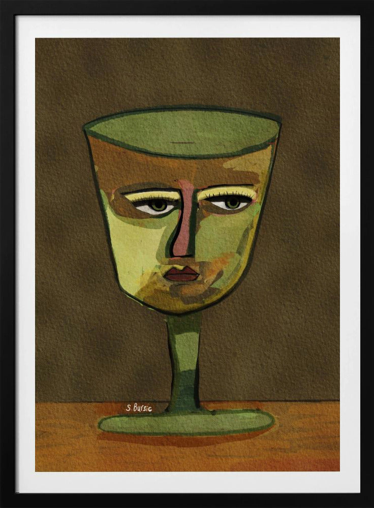 Wine Glass LADY brown | Poster