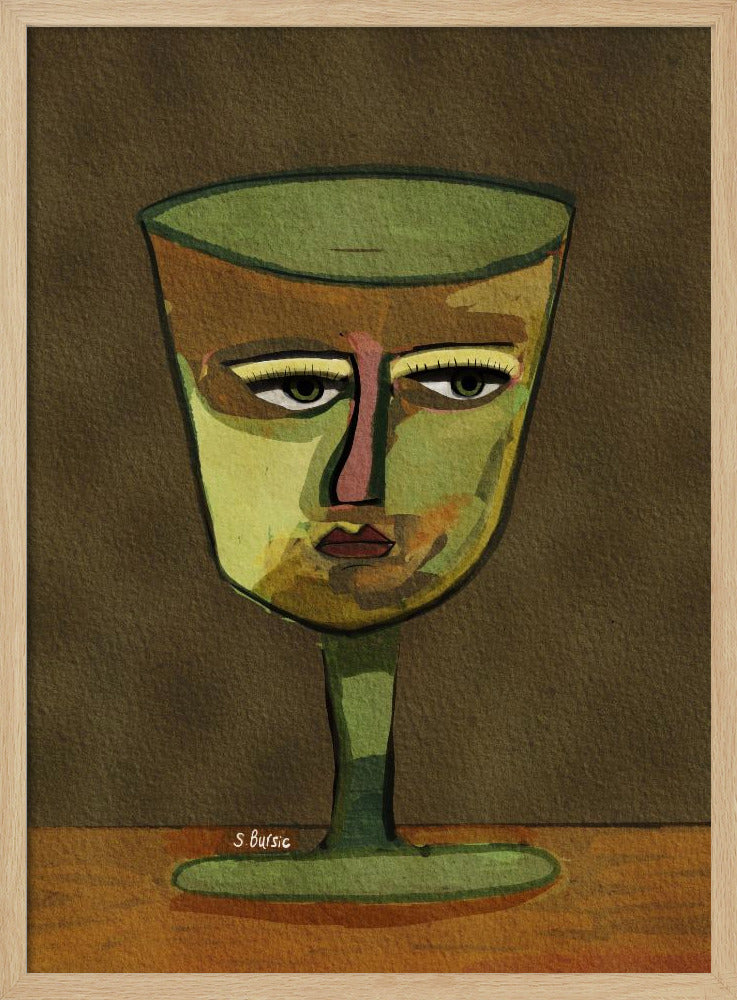 Wine Glass LADY brown | Poster