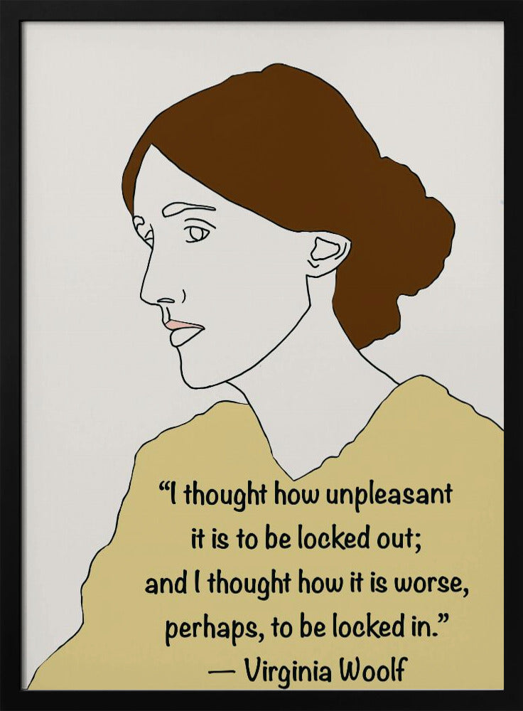Virginia Woolf Art Yellow | Poster