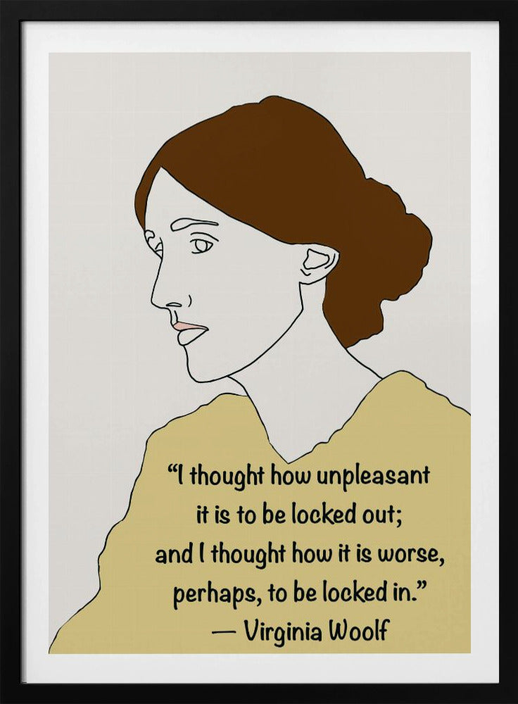 Virginia Woolf Art Yellow | Poster