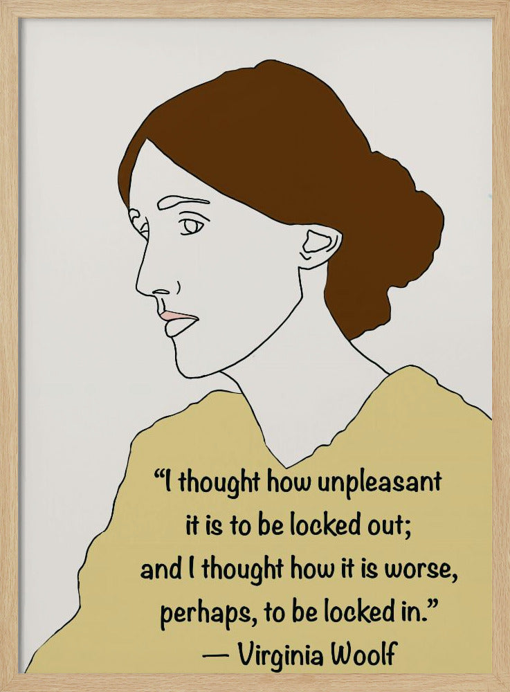Virginia Woolf Art Yellow | Poster