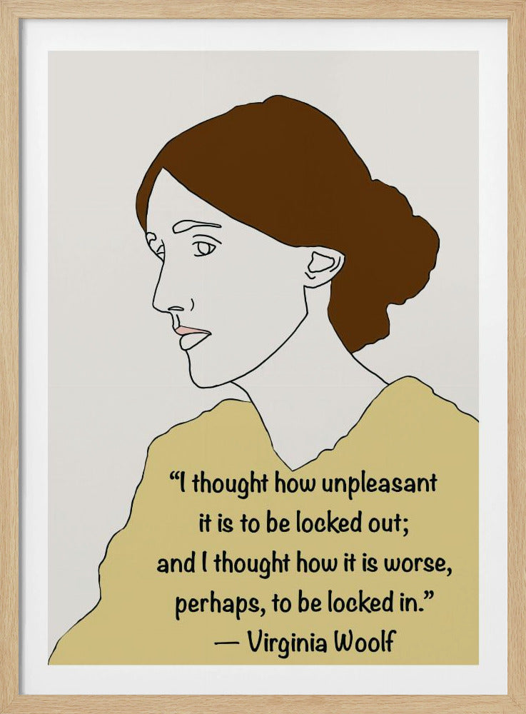 Virginia Woolf Art Yellow | Poster