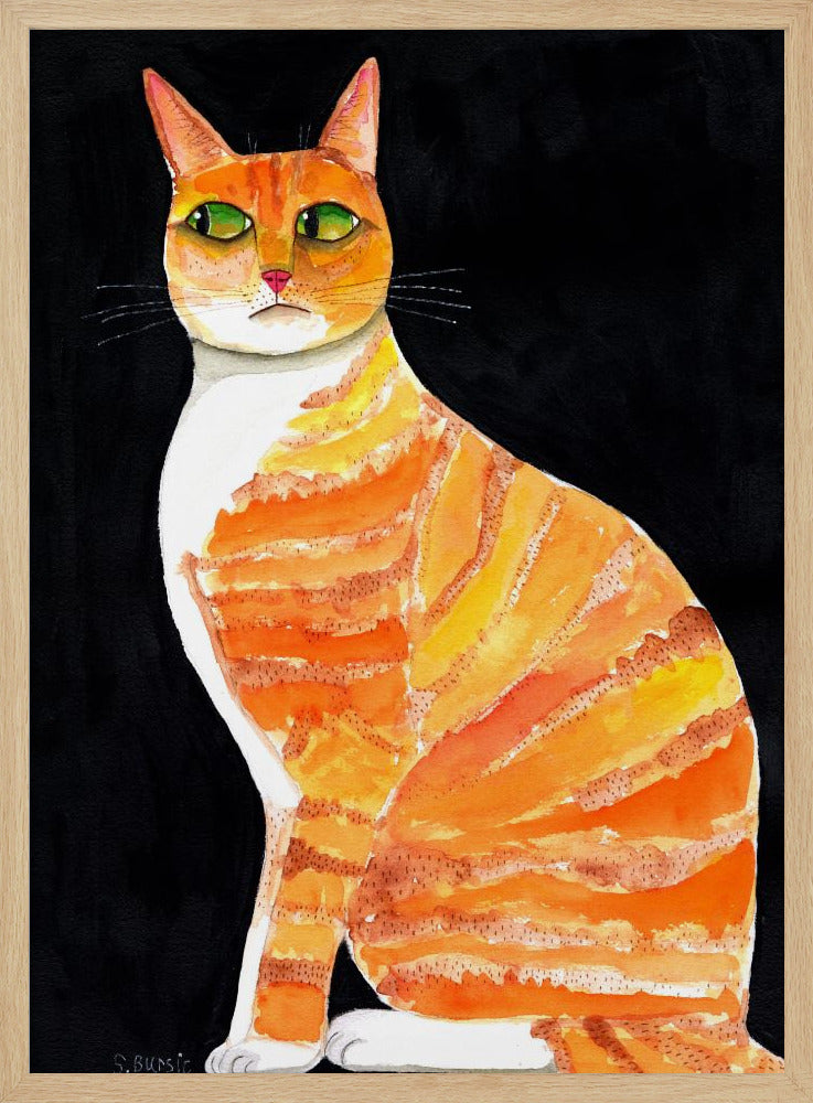 Orange Cat Side Eyes | Poster
