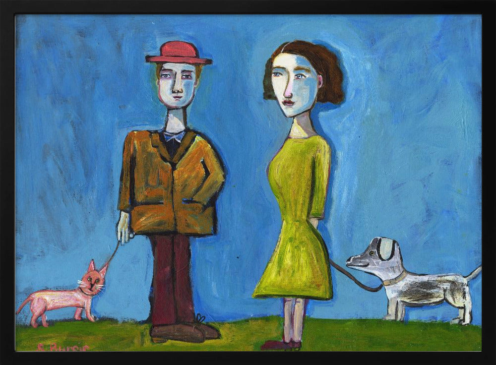 People walking cat and dog | Poster