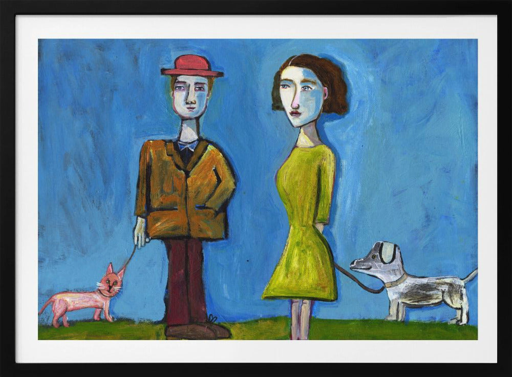 People walking cat and dog | Poster