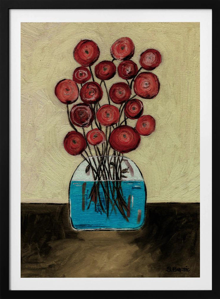 Poppies in Vase Tan | Poster