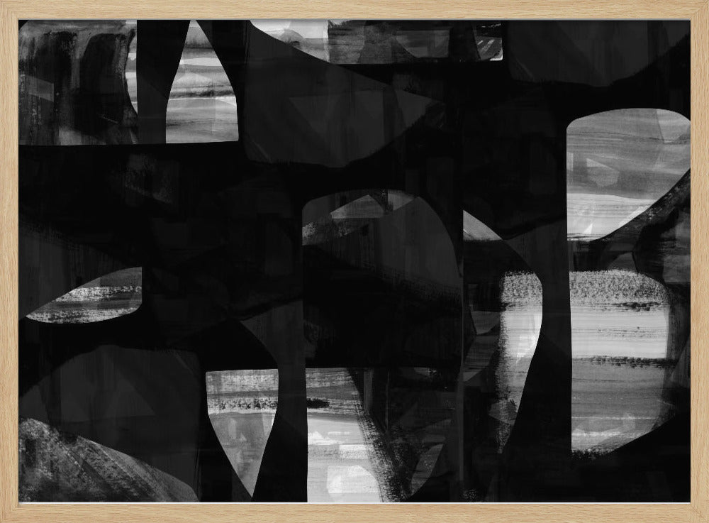 Abstract Black Night Shapes 1 | Poster