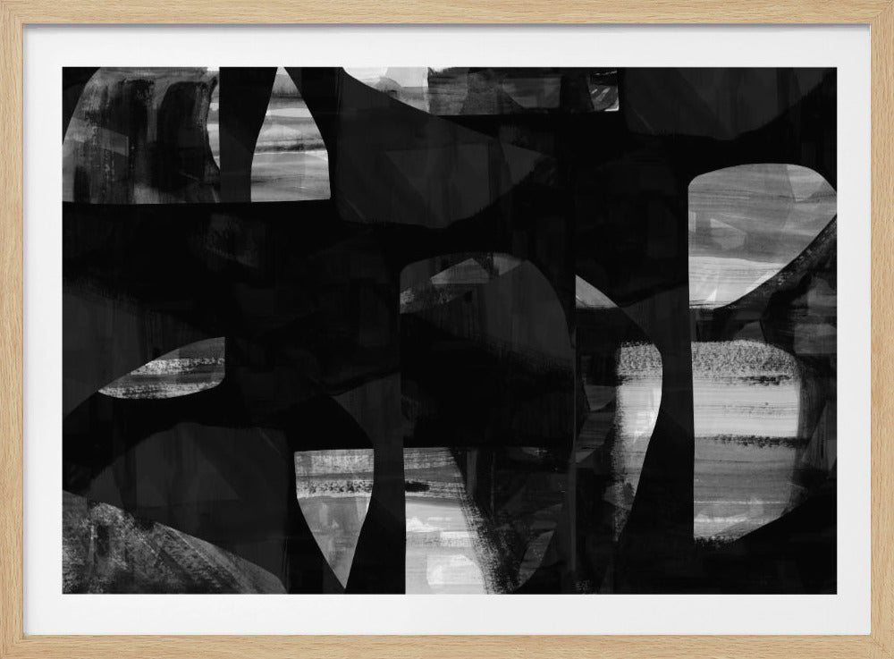 Abstract Black Night Shapes 1 | Poster