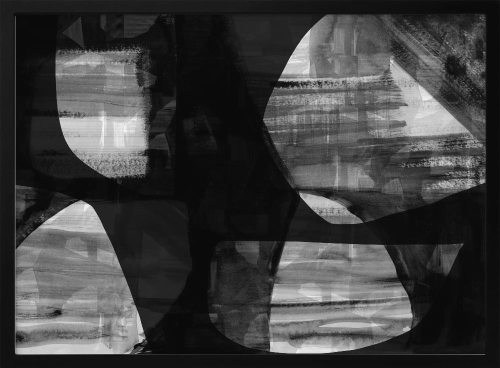 Abstract Black Night Shapes 4 | Poster