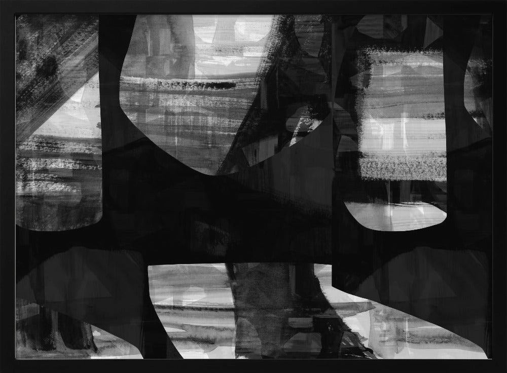 Abstract Black Night Shapes 2 | Poster