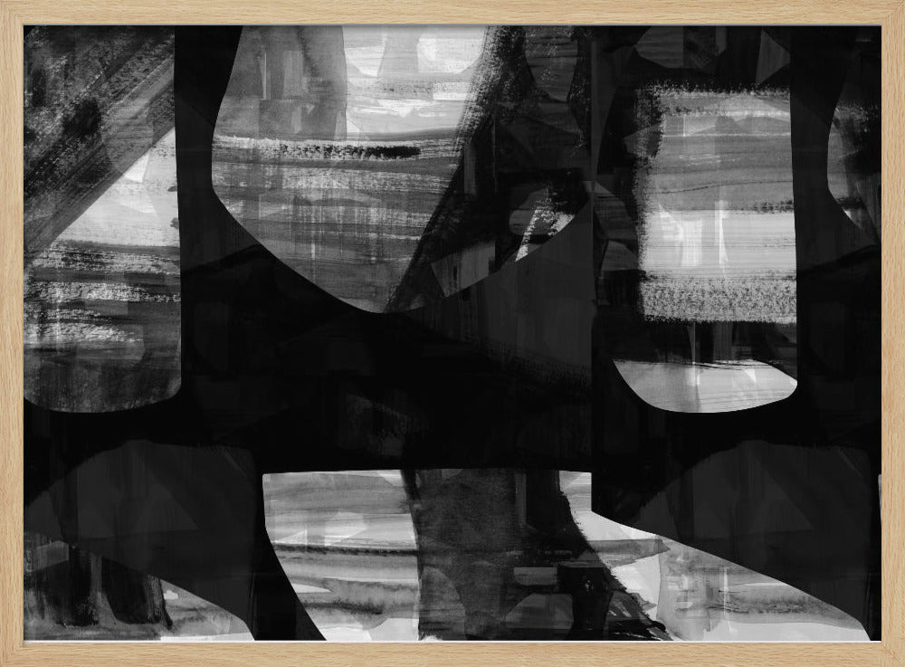 Abstract Black Night Shapes 2 | Poster