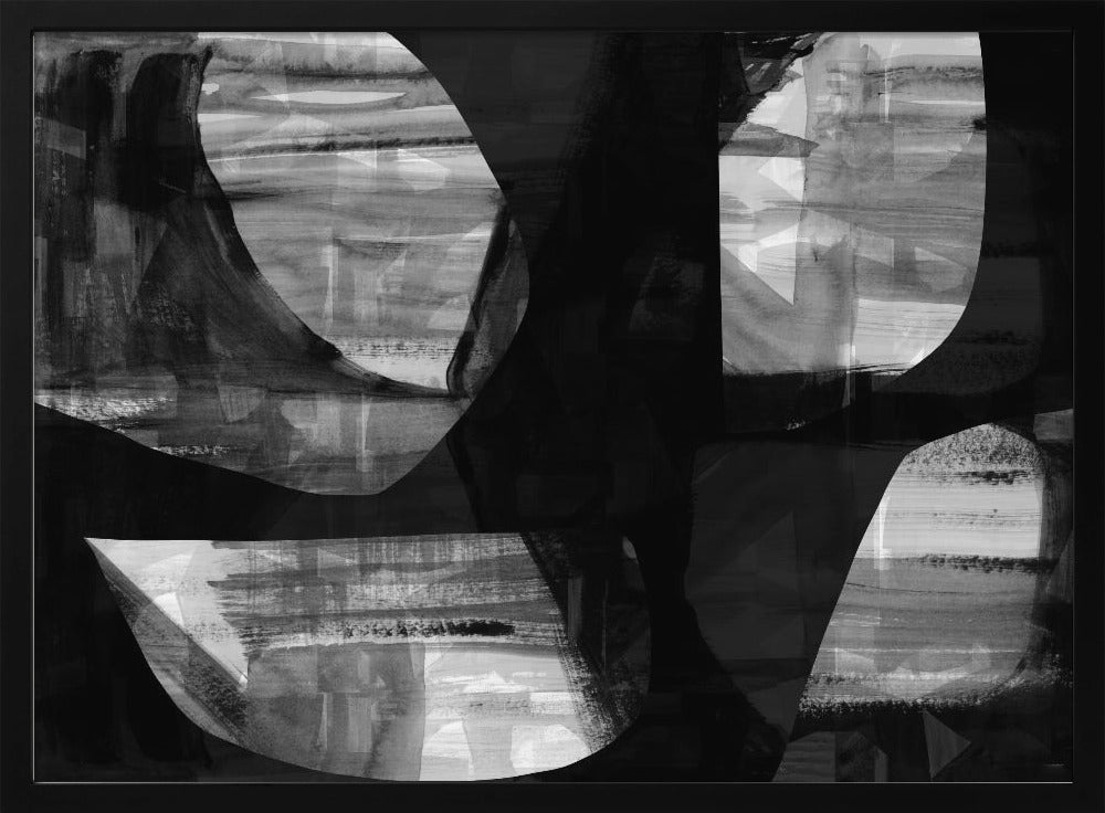 Abstract Black Night Shapes 3 | Poster