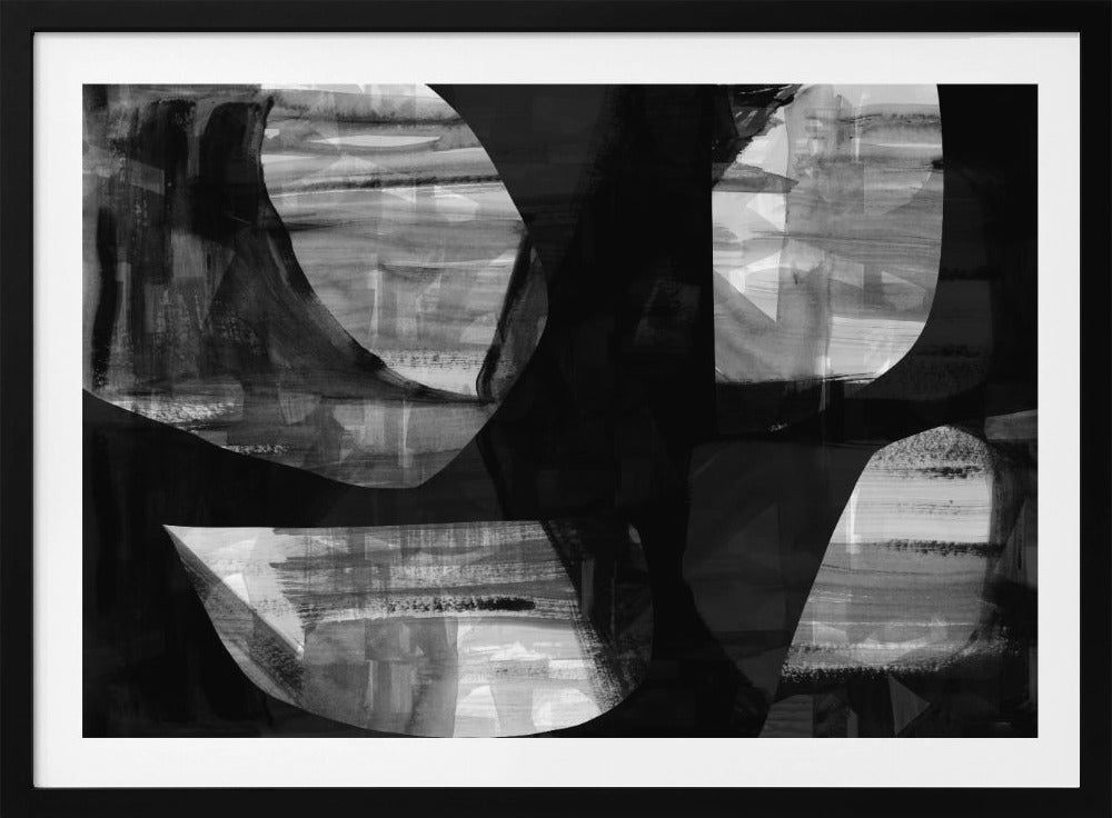 Abstract Black Night Shapes 3 | Poster