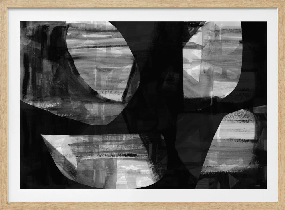 Abstract Black Night Shapes 3 | Poster
