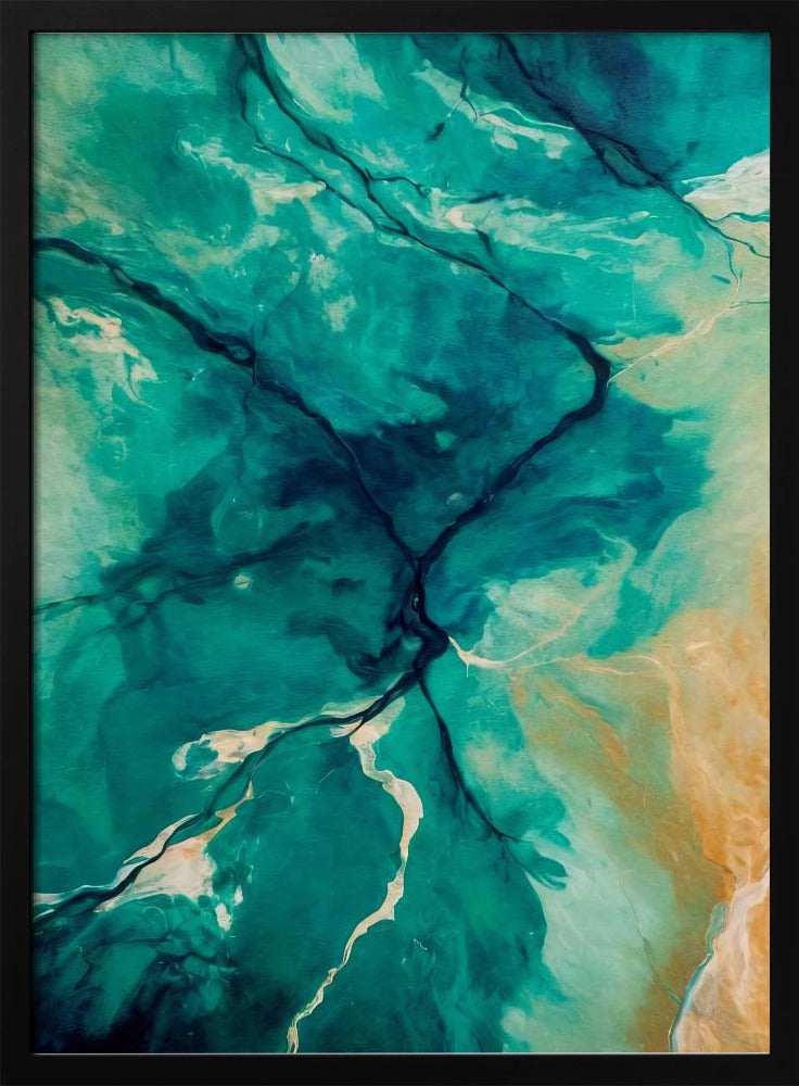 Aerial Landscapes And Flowing Water | Poster